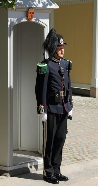 Στρατιώτες σε αλλαγή της φρουράς, Όσλο, Νορβηγία — Φωτογραφία Αρχείου