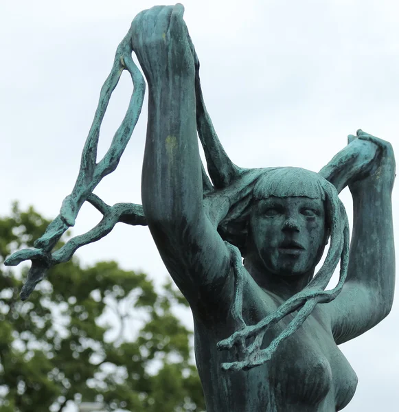 Socha nahé ženy v Frogner Park, Oslo — Stock fotografie