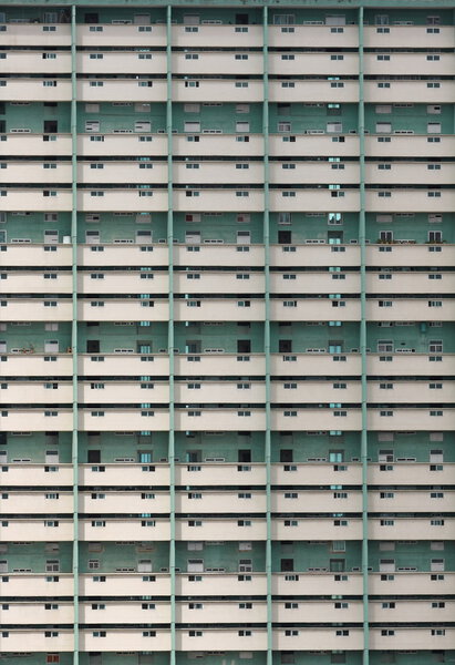 Densely populated tower block apartment building in downtown Havana, Cuba.