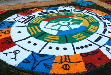 Colourful carpets - Holy week - El Salvador clipart