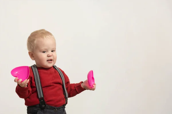 Boy Red Jacket Breaking Hearts High Quality — Stock Photo, Image