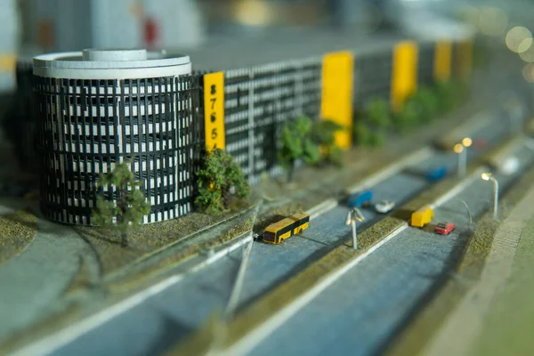 Miniature Layout City Block Multi Level Parking — Stock Photo, Image