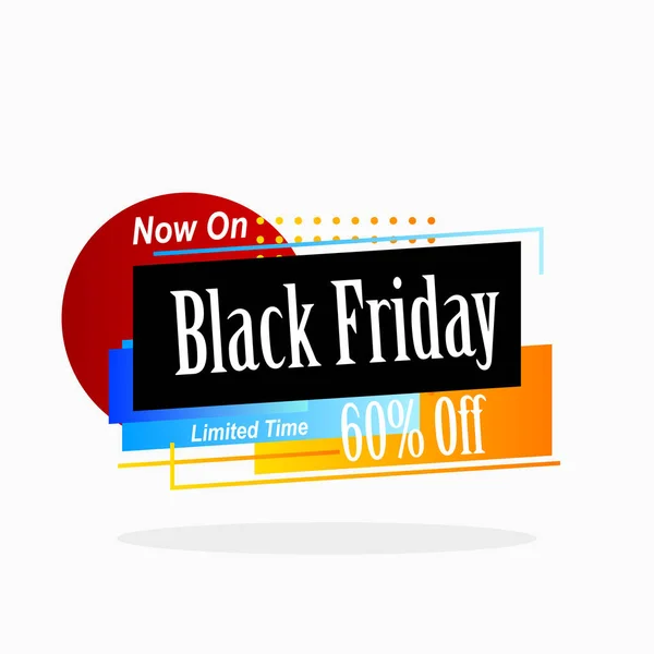 Banner Promotion Black Friday Abstract Geometric Shape — Stock Vector