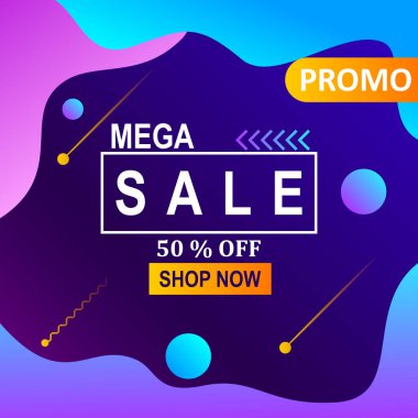 Soyut sıvı şekilli bir satış posteri tanıtımı