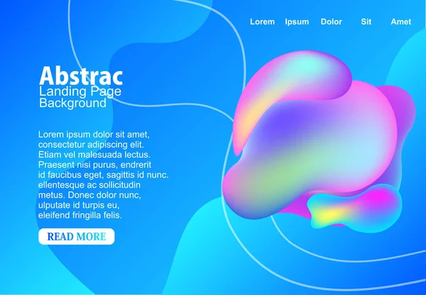 Fundo Com Forma Líquida Moderna Abstrata Para Design Landing Page — Vetor de Stock