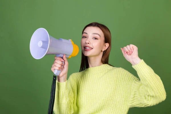 Junge Frau Mit Perfektem Natürlichen Make Braun Große Lippen Lässigem — Stockfoto