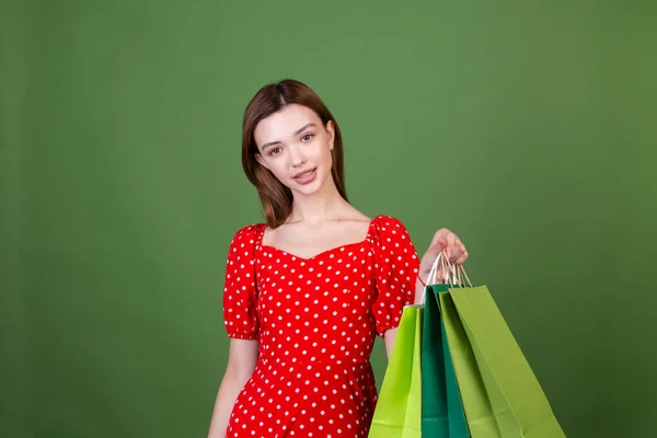 Jeune Femme Avec Maquillage Naturel Parfait Grandes Lèvres Brunes Robe — Photo