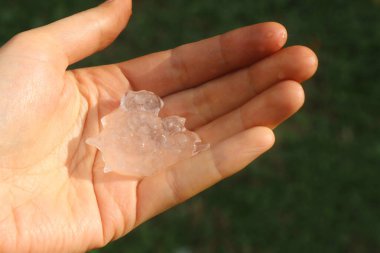 Fırtınadan sonra kadınların elleri dolu topluyor.