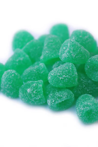 Bonbons Gelée Menthe Isolés Sur Fond Blanc — Photo