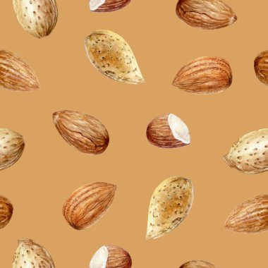 Renkli arkaplanda suluboya desensiz badem