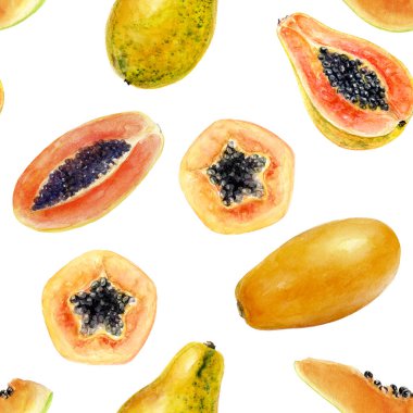 Suluboya desensiz papaya beyazı izole etti.