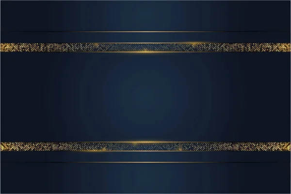 Luxo Metálico Escuro Azul Ouro Com Circular Brilhando Pontos Dourados —  Vetores de Stock