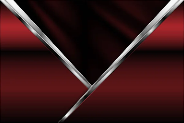 丝绸质地深色空间现代设计的红色和银色金属背景 — 图库矢量图片
