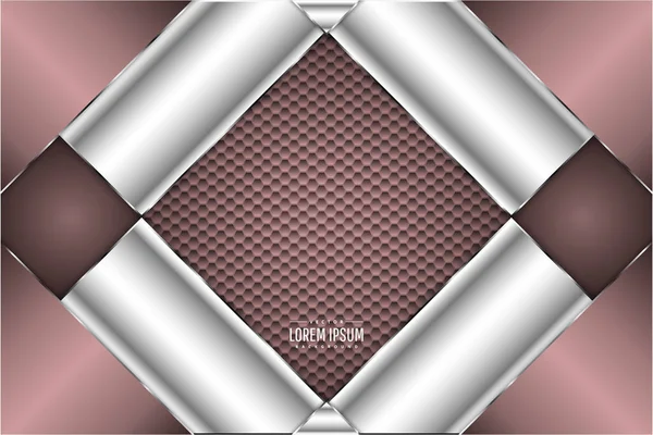 Brown Pink Silver Metallic Background — Stock Vector