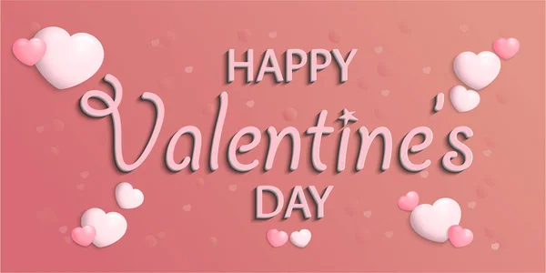 Feliz Valentine Day Greeting Fundo Cartão Com Efeito Texto —  Vetores de Stock