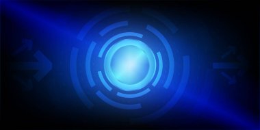  Soyut arka plan. Düğme mavisi teknolojili ok. Vektör illüstrasyonu. Bölüm 10