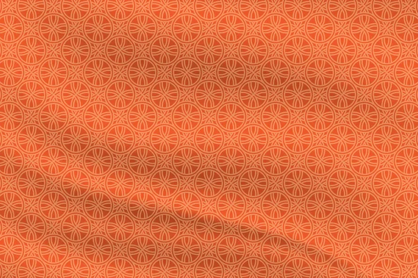 Geometrische Nahtlose Muster Traditionell Mit Seidenstoff Textur Kreis Überlappend Orange — Stockvektor