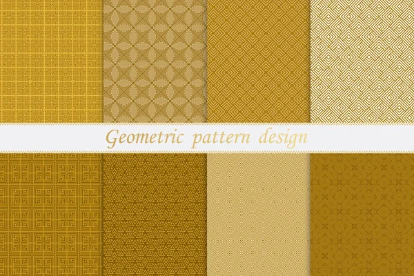 Set Aus Gold Geometrische Nahtlose Muster Design Modern — Stockvektor