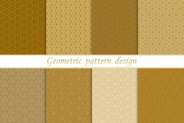 Set Aus Gold Geometrische Nahtlose Muster Design Modern — Stockvektor