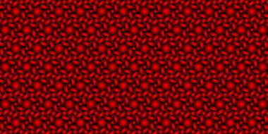 Soyut geometrik dikişsiz desen çemberi üst üste binen kırmızı arkaplan