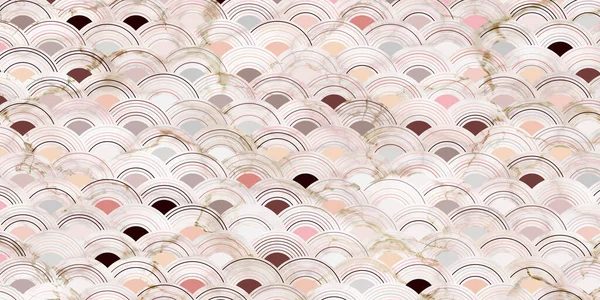Abstrakte Geometrische Nahtlose Muster Kreise Überlappen Traditionelle Hintergrund Pastellfarbe Von — Stockvektor