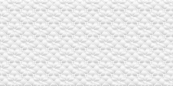 Abstrato Geométrico Sem Costura Padrão Design Moderno Luxo Floral Branco — Vetor de Stock