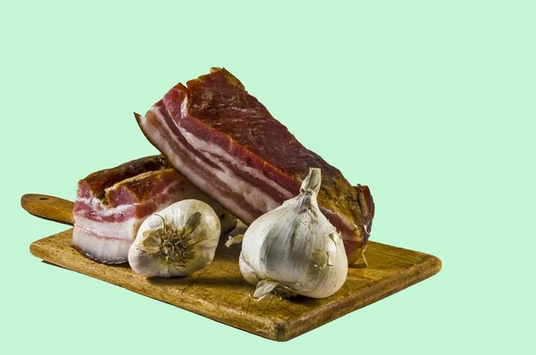 Tocino doméstico con ajo — Foto de Stock