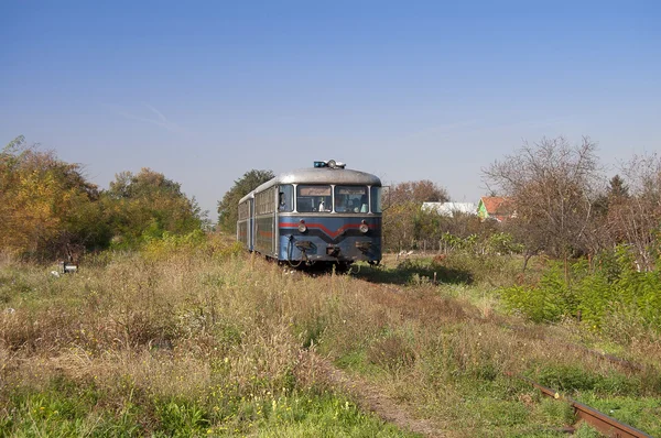 The old diesel engine passenger train — Stock Photo, Image