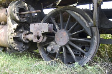 eski bir buharlı lokomotif tekerlek