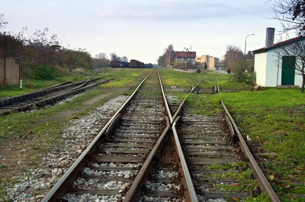 Dva řádky železniční trať — Stock fotografie