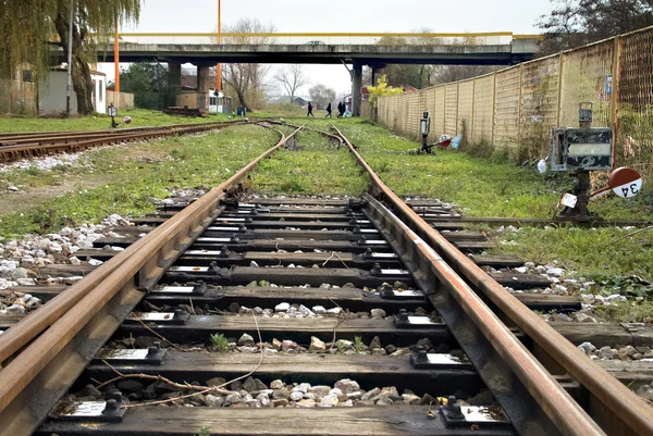 Gamla växlar på stationen — Stockfoto