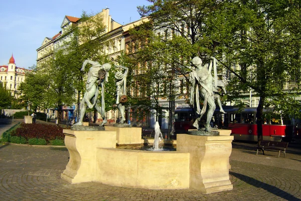 Fuente estatuas musicales — Foto de Stock