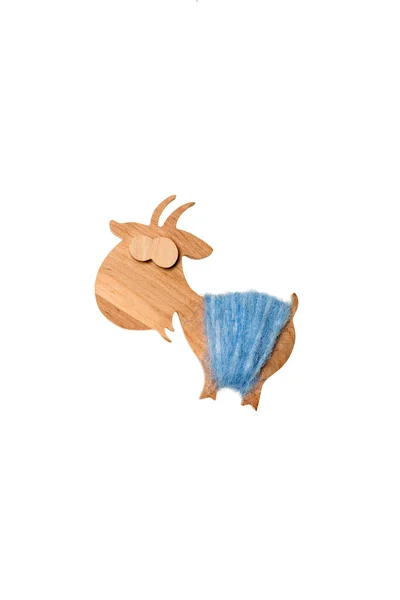 Cabra de madeira decorativa — Fotografia de Stock