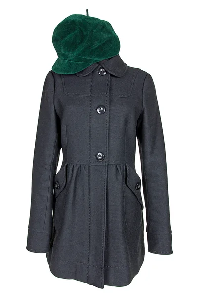 Woman black coat — Stock Photo, Image