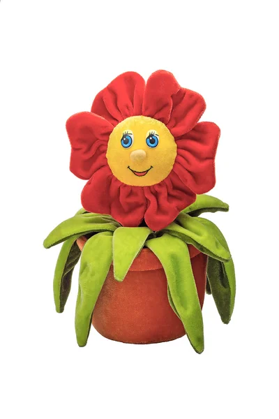 Peluş oyuncak çiçek pota