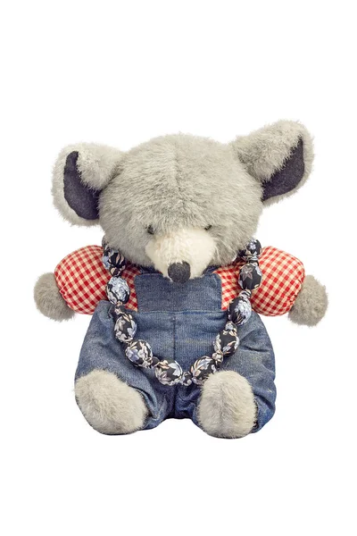 Pluche teddybeer met chaplet — Stockfoto