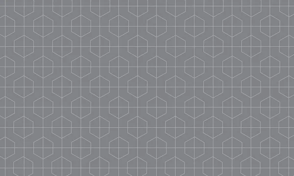 Geometrik, dikişsiz, altıgen geometrik grafik tasarım. Açık gri çizgiler. Koyu gri arka plan. Kusursuz vektör.