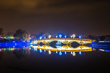 Tsaritsyno. Uluslararası Festivali ışık daire. 