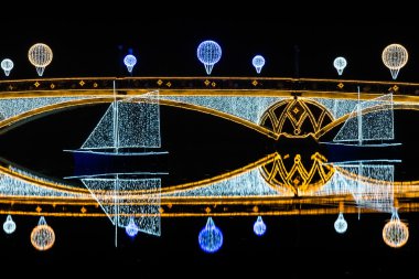 Tsaritsyno. Uluslararası Festivali ışık daire. 