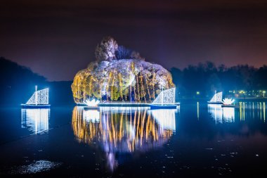 Tsaritsyno. Uluslararası Festivali ışık daire. 