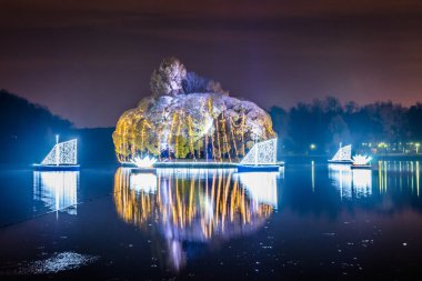 Tsaritsyno. Uluslararası Festivali ışık daire. 