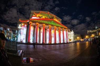 Bolshoy tiyatro. Iinternational Festivali ışık daire