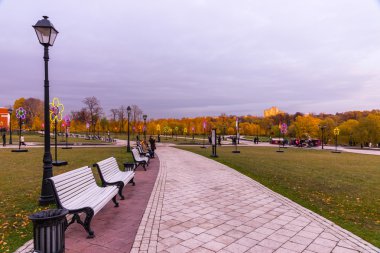 Tsaritsyno. Moskova. Uluslararası Festivali ışık daire. 