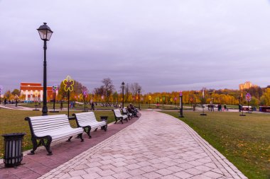 Tsaritsyno. Moskova. Uluslararası Festivali ışık daire. 