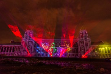 Tsaritsyno. Moskova. Uluslararası Festivali ışık daire. 