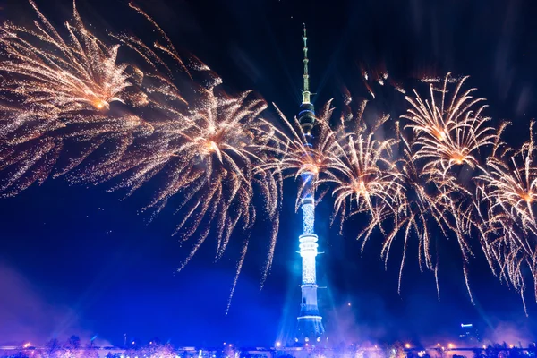 Ostankino. Otwarcie międzynarodowego festiwalu krąg światła — Zdjęcie stockowe