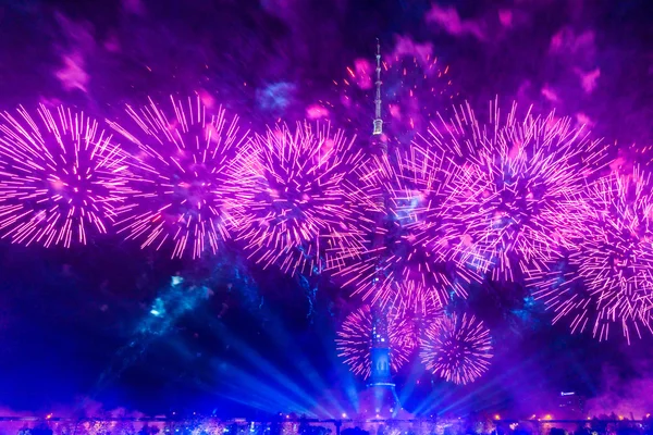 Ostankino. Abertura do Festival Internacional O Círculo de Luz — Fotografia de Stock