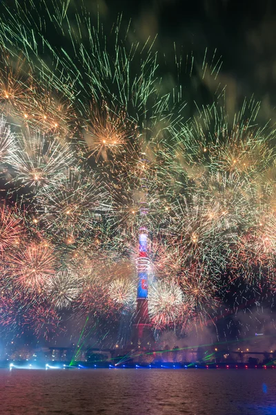 Ostankino. Abertura do Festival Internacional O Círculo de Luz — Fotografia de Stock