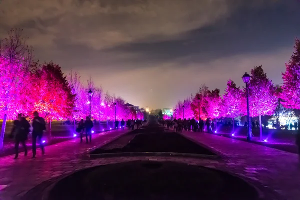 Tsaritsyno. International festival The Circle of Light. — Stock Photo, Image