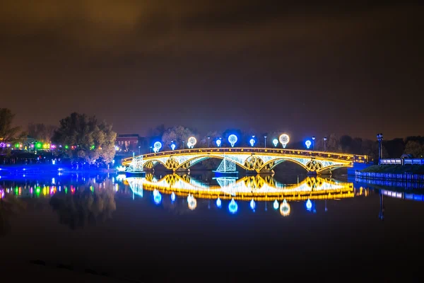 Tsaritsyno. International festival The Circle of Light. — Stock Photo, Image